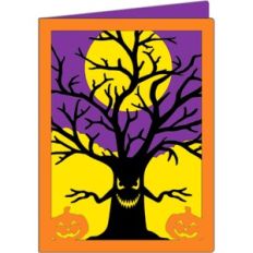 dry tree halloween card