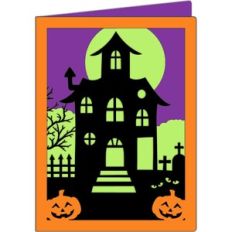 haunted house halloween card