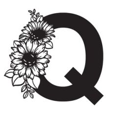 Q Sunflower Letter