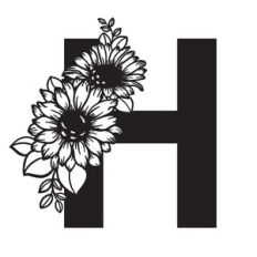 H Sunflower Letter