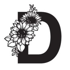 D Sunflower Letter