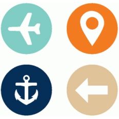 set of 4 travel icons