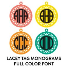 lacey monogram tags full color font