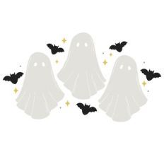 Halloween Ghosts and Bats