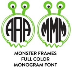 monster frames full color monogram font