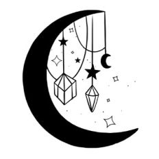 Celestial Half Moon with Crystals