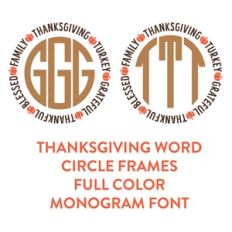 thanksgiving word circle full color monogram font 2