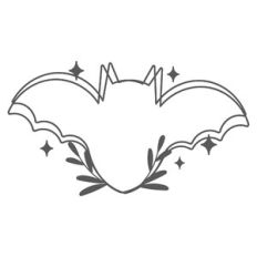 Boho Bat Line Art