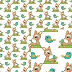 Female Deer / bird Background / Pattern / Paper