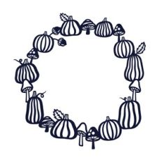 Fall pumpkin round frame