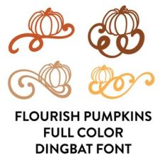 flourish pumpkins full color dingbat font