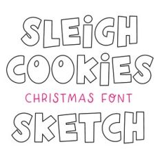 BFC Sleigh Cookies Outline Christmas Sketch Font