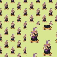 Halloween Witch Bear with Cauldron Paper / Background / Pattern