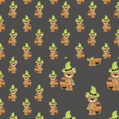 Halloween Witch Bear with Candy bucket Paper / Background / Pattern
