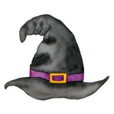 Watercolor Halloween Witch Hat Print and Cut