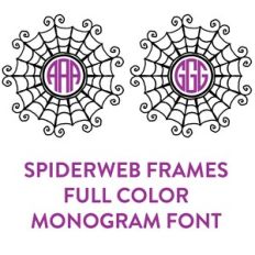 spiderweb frames full color monogram font 2