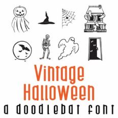 Vintage Halloween Doodlebat Font