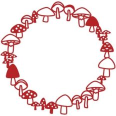 Mushroom and Toadstool Circle Wreath Frame