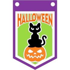 halloween black cat banner