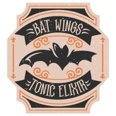 bat wings tonic elixir printable halloween label