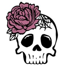 skull with a rose