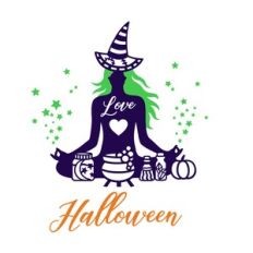 Cool Witch with Love for Halloween