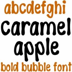 caramel apple bold bubble font