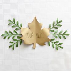 Fall Holiday Leaf Nametag