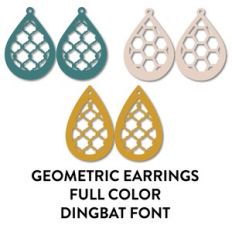 geometric earrings full color dingbat font 2