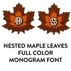 nested maple leaf full color monogram font