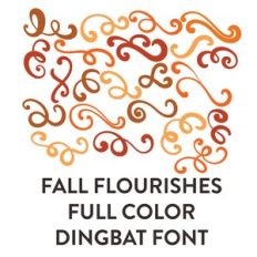 fall flourishes fill color dingbat font