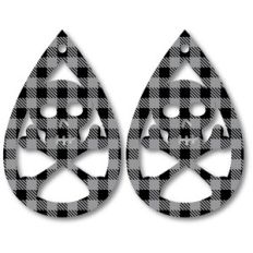 skull and crossbones plaid earrings