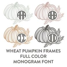 wheat pumpkin frames full color monogram font