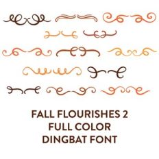 fall flourishes full color dingbat font 3