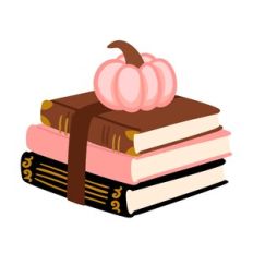 Stack of Books with a Pumpkin