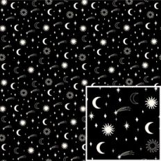 Sun, Moon and Stars Celestial Pattern Background