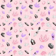 Crystals and Stars Printable Background Pattern