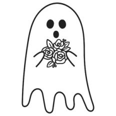 Halloween Ghost with Flowers