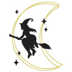 Flying Witch and Crescent Moon