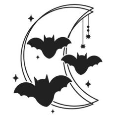 Bats and Crescent Moon