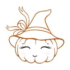 Pumpkin in a witch's hat
