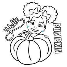 HELLO AFRO PUFF GIRL PUMPKIN