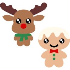 christmas reindeer and gingerbread man