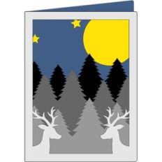 deer in the pine trees card