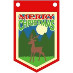 deer in the wood merry christmas banner