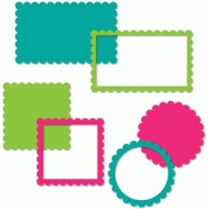 scalloped rectangle square circle