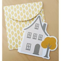 fall house card and envelope