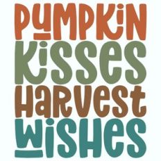 Pumpkin Kisses Harvest Wishes Retro Design