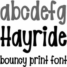 hayride bouncy print font