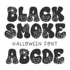 BFC Black Smoke Spiderweb Retro Halloween Font